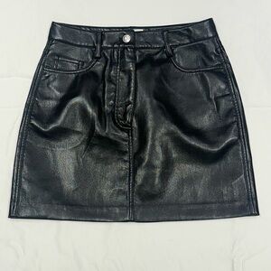 Wilfred Chemistry Womens Skirt High Waisted Vegan Leather Skirt Black Size 6